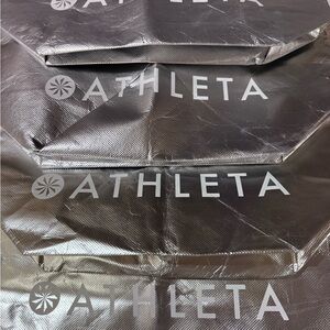 Set of 4 Athleta Metallic Silver Shopping Tote